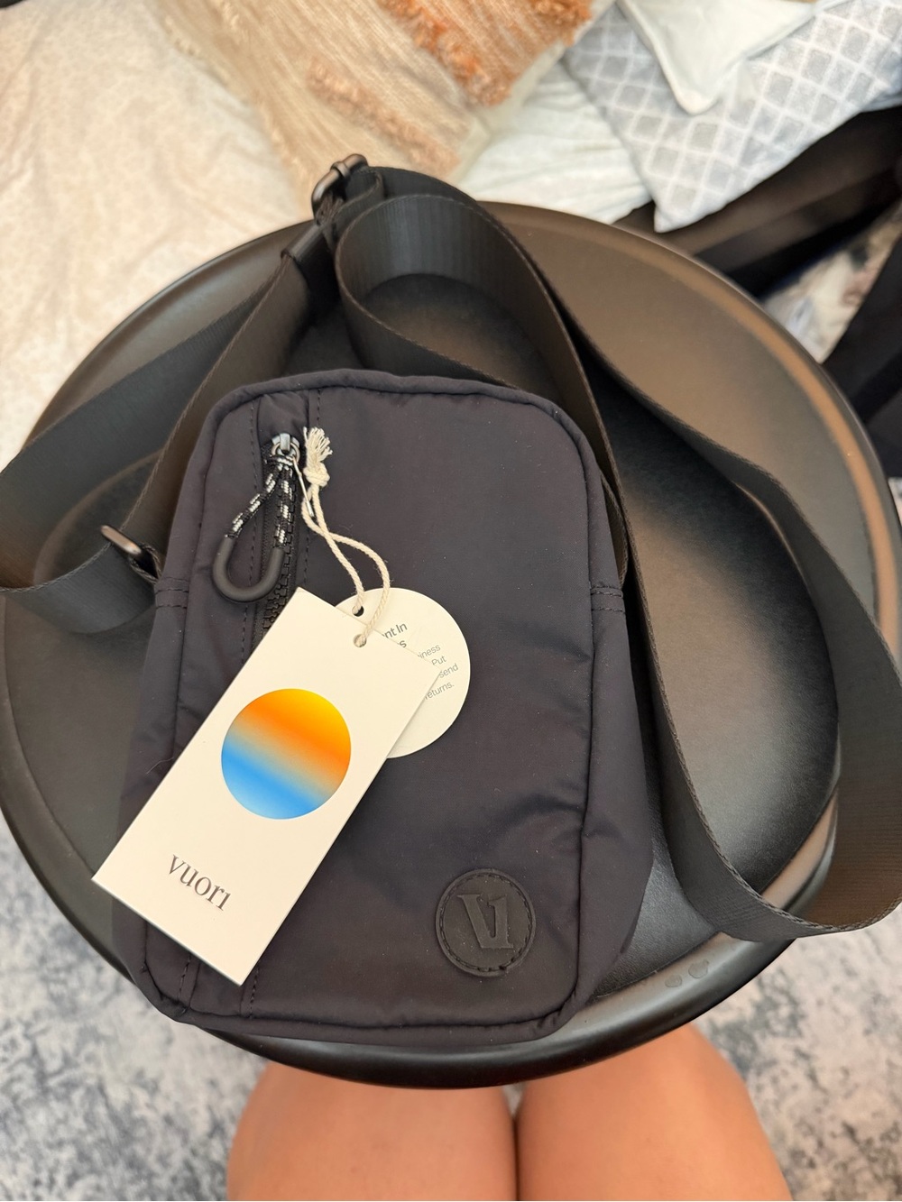 Vuori Black Compact Crossbody Bag